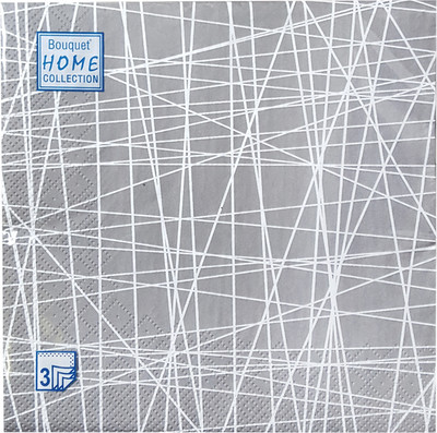 Бумажные салфетки Лекс Серая сетка 33x33 3-х слойные (20шт) - 
