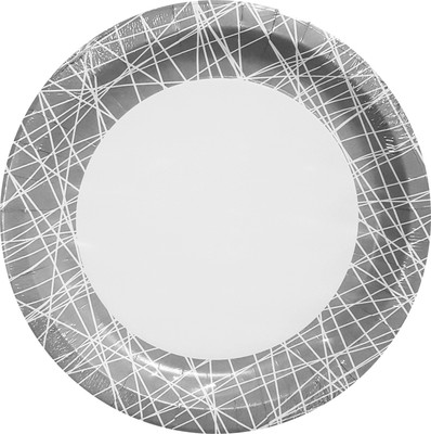 Набор одноразовых тарелок Лекс Серая сетка 23см (6шт) - 
