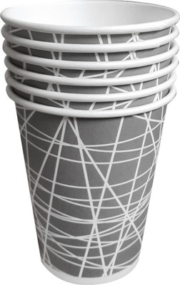 Набор бумажных стаканов Лекс Серая сетка (6шт, 200мл) - 