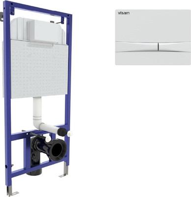 Инсталляция для унитаза Visam Slim 525 с кнопкой F1 / EX-040250 (белый) -