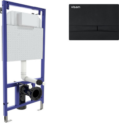 Инсталляция для унитаза Visam Slim 525 с кнопкой F5 / EX-040255 (черный Soft Touch) -