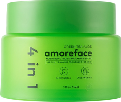 Крем для лица Amoreface Green Tea-Aloe Soothing Cream 4в1 с зеленым чаем и алоэ (100г) - 