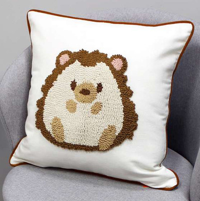 Наволочка декоративная MATEX Tufted Toys Ежик / ALEX-56 (белый/светло-коричневый) - 