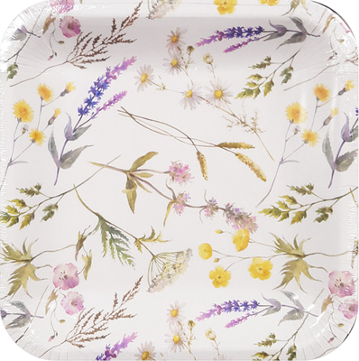 Набор одноразовых тарелок Лекс Гербарий 20x20 (6шт) - 