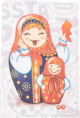 Обложка на паспорт Poshete Матрешка / 676-1/2-45-CLR - 