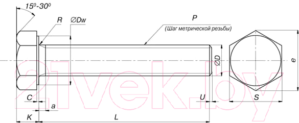 Болт ЕКТ CV011660 (1000шт)