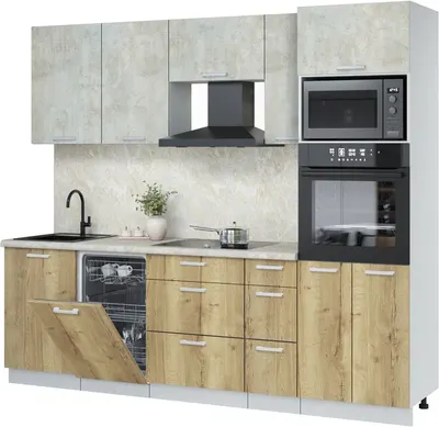 

Кухонный гарнитур, Мила Лайт 2.45-ПМ3