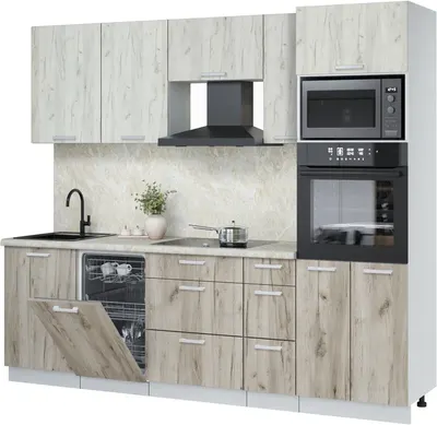 

Кухонный гарнитур, Мила Лайт 2.45-ПМ3