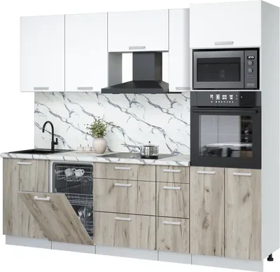 

Кухонный гарнитур, Мила Лайт 2.45-ПМ3