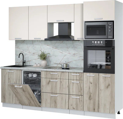 

Кухонный гарнитур, Мила Лайт 2.45-ПМ3