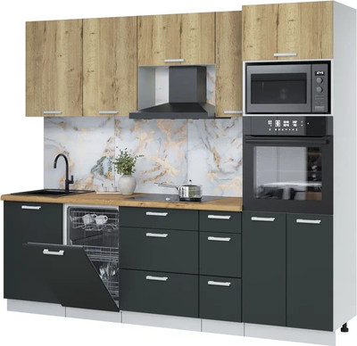 

Кухонный гарнитур, Мила Лайт 2.45-ПМ3