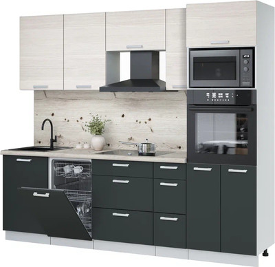 

Кухонный гарнитур, Мила Лайт 2.45-ПМ3