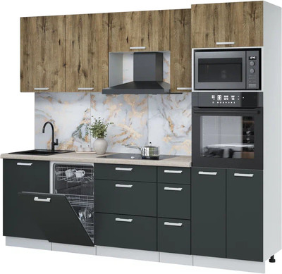 

Кухонный гарнитур, Мила Лайт 2.45-ПМ3