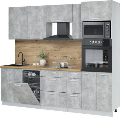 

Кухонный гарнитур, Мила Лайт 2.45-ПМ3