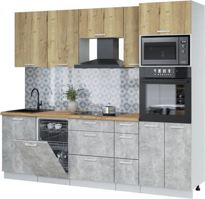 

Кухонный гарнитур, Мила Лайт 2.45-ПМ3