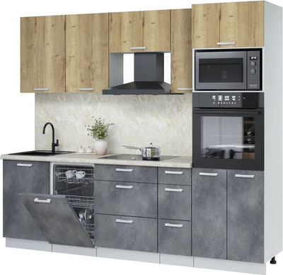 

Кухонный гарнитур, Мила Лайт 2.45-ПМ3