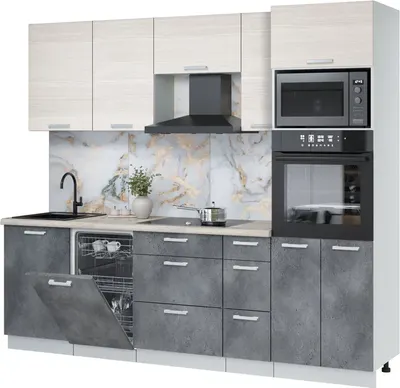 

Кухонный гарнитур, Мила Лайт 2.45-ПМ3