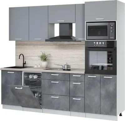 

Кухонный гарнитур, Мила Лайт 2.45-ПМ3