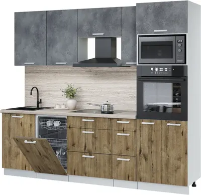 

Кухонный гарнитур, Мила Лайт 2.45-ПМ3