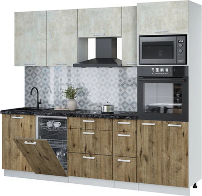 

Кухонный гарнитур, Мила Лайт 2.45-ПМ3