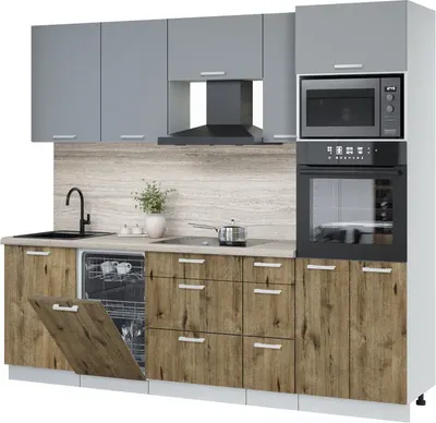 

Кухонный гарнитур, Мила Лайт 2.45-ПМ3