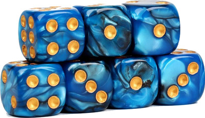 Набор кубиков для настольной игры Время игры 9889065 (10шт, синий мрамор) - 