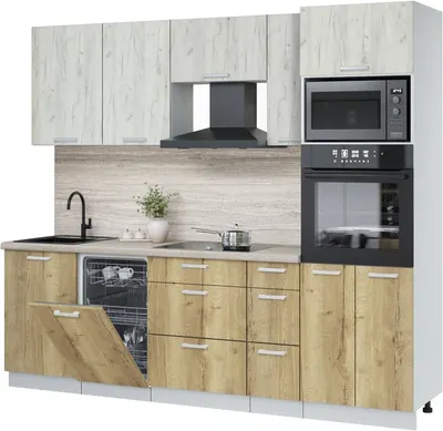 

Кухонный гарнитур, Мила Лайт 2.45-ПМ3