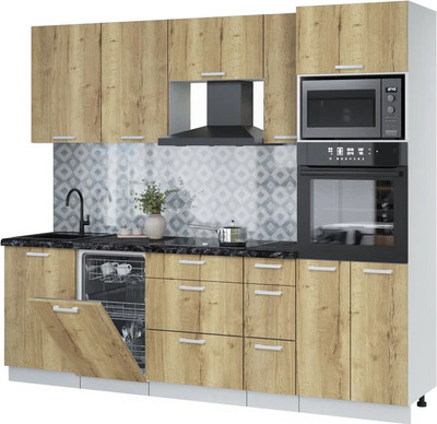 

Кухонный гарнитур, Мила Лайт 2.45-ПМ3