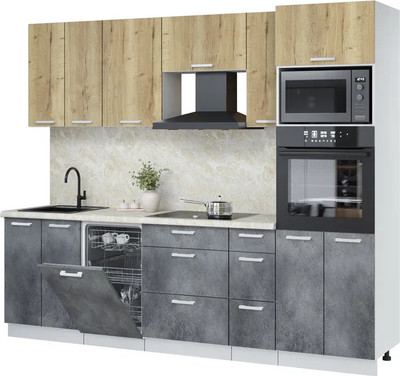 

Кухонный гарнитур, Мила Лайт 2.55-ПМ3