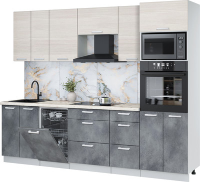 

Кухонный гарнитур, Мила Лайт 2.65-ПМ3