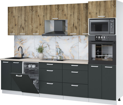 

Кухонный гарнитур, Мила Лайт 2.85-ПМ3