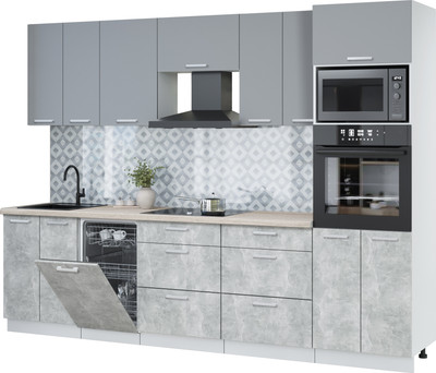 

Кухонный гарнитур, Мила Лайт 2.85-ПМ3