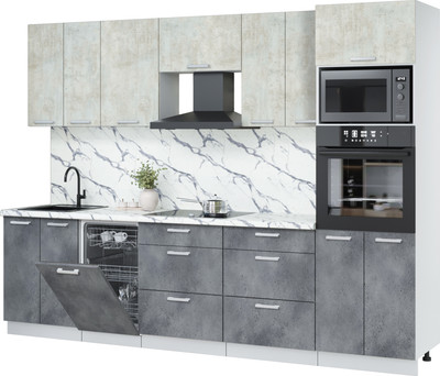 

Кухонный гарнитур, Мила Лайт 2.85-ПМ3