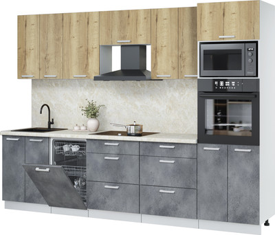 

Кухонный гарнитур, Мила Лайт 2.85-ПМ3