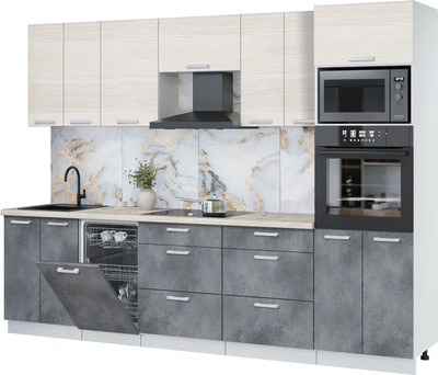 

Кухонный гарнитур, Мила Лайт 2.85-ПМ3