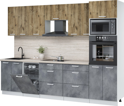 

Кухонный гарнитур, Мила Лайт 2.85-ПМ3