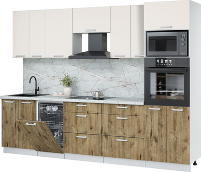 

Кухонный гарнитур, Мила Лайт 2.85-ПМ3