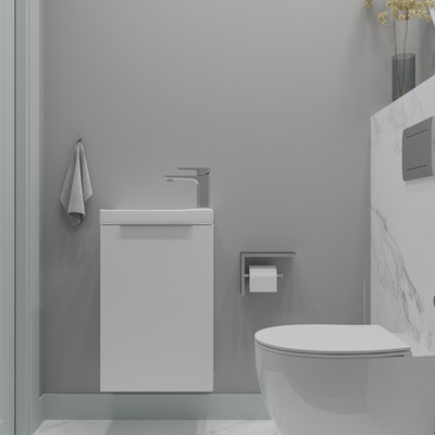 Тумба под умывальник ЗОВ Монови Слим 40 / S40LW0LW7091B (белый матовый) -