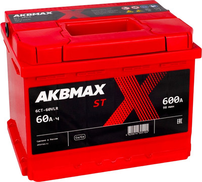 Автомобильный аккумулятор AKBMAX ST 60L 600A - 