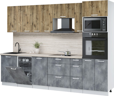 

Кухонный гарнитур, Мила Лайт 2.9-ПМ3