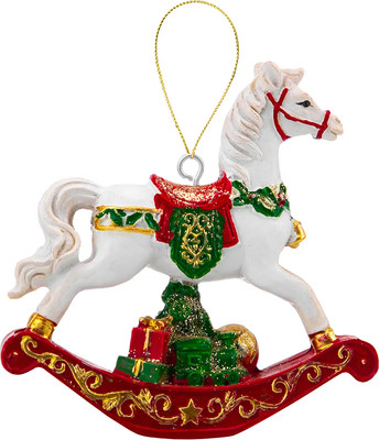 

Елочная игрушка, Лошадка-качалка новогодняя / 210613