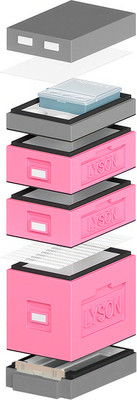 Улей Lyson Дадан На 6 Рамок / WDD58PG (розовый/серый) -