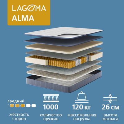 

Матрас, Alma 120x200x26