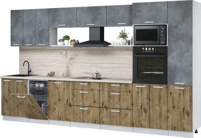 

Кухонный гарнитур, Мила Лайт 3.7-ПМ3