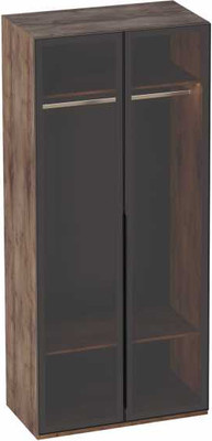 Шкаф с витриной Мебельград Браун с подсветкой 102x53.5x226.5 (таксония/алюминевый профиль/стекло) - 