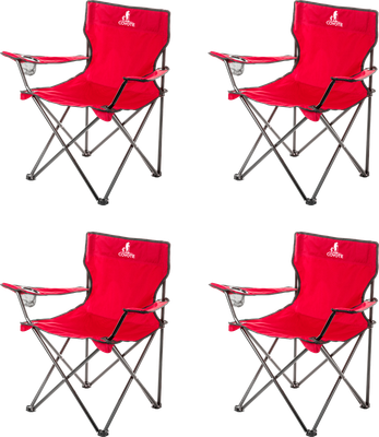 Комплект кресел складных Coyote HKC-1001A (4шт, красный) - 