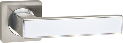 Ручка дверная Ajax furniture K.JK51.Optima plus SN/WH-19 (матовый никель/белый) -