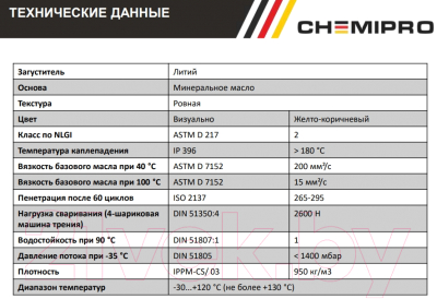 Смазка техническая Chemipro CH011 (желто-коричневая, 390г)