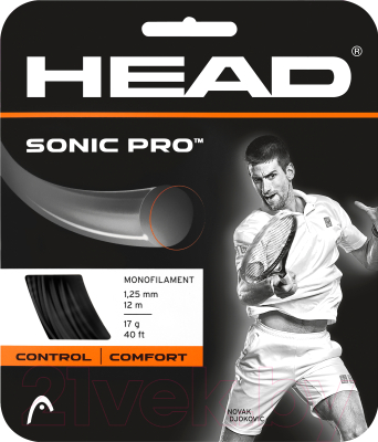 Струна для теннисной ракетки Head Sonic Pro 17 / 281028 (12м, черный)