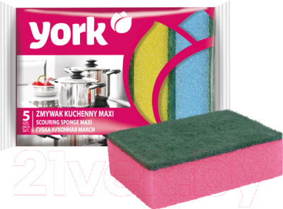 Изображение товара Набор губок для мытья посуды York Макси (5шт)